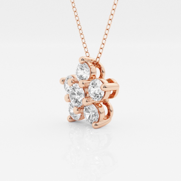 Additional Image 1 for  1 1/2 ctw Round Lab Grown Diamond Flower Fashion Pendant with Adjustable Chain