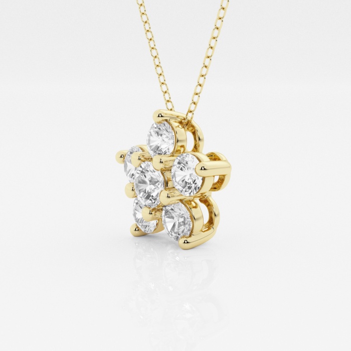Additional Image 1 for  1 1/2 ctw Round Lab Grown Diamond Flower Fashion Pendant with Adjustable Chain