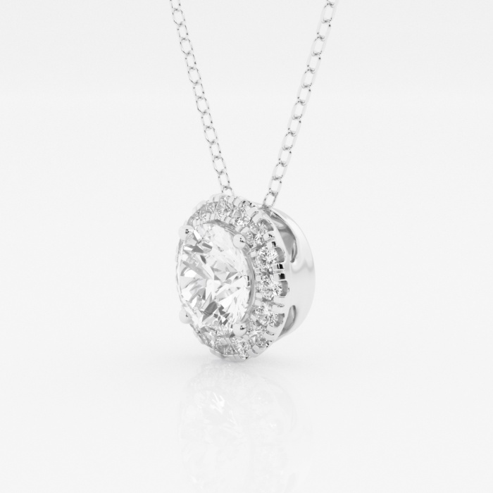 Additional Image 1 for  1 1/5 ctw Round Lab Grown Diamond Halo Pendant with Adjustable Chain