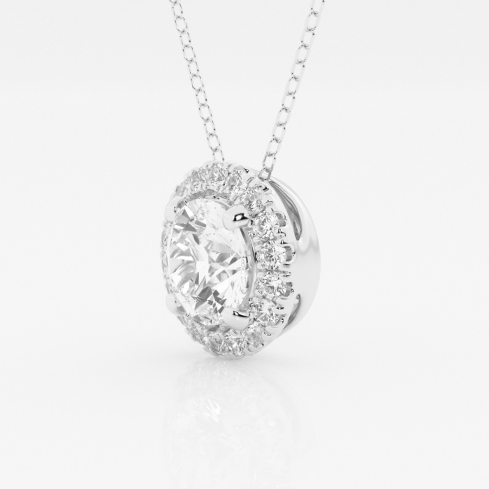Additional Image 1 for  2 1/3 ctw Round Lab Grown Diamond Halo Pendant with Adjustable Chain