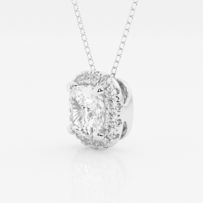 Additional Image 1 for  2 1/3 ctw Cushion Lab Grown Diamond Halo Pendant with Adjustable Chain