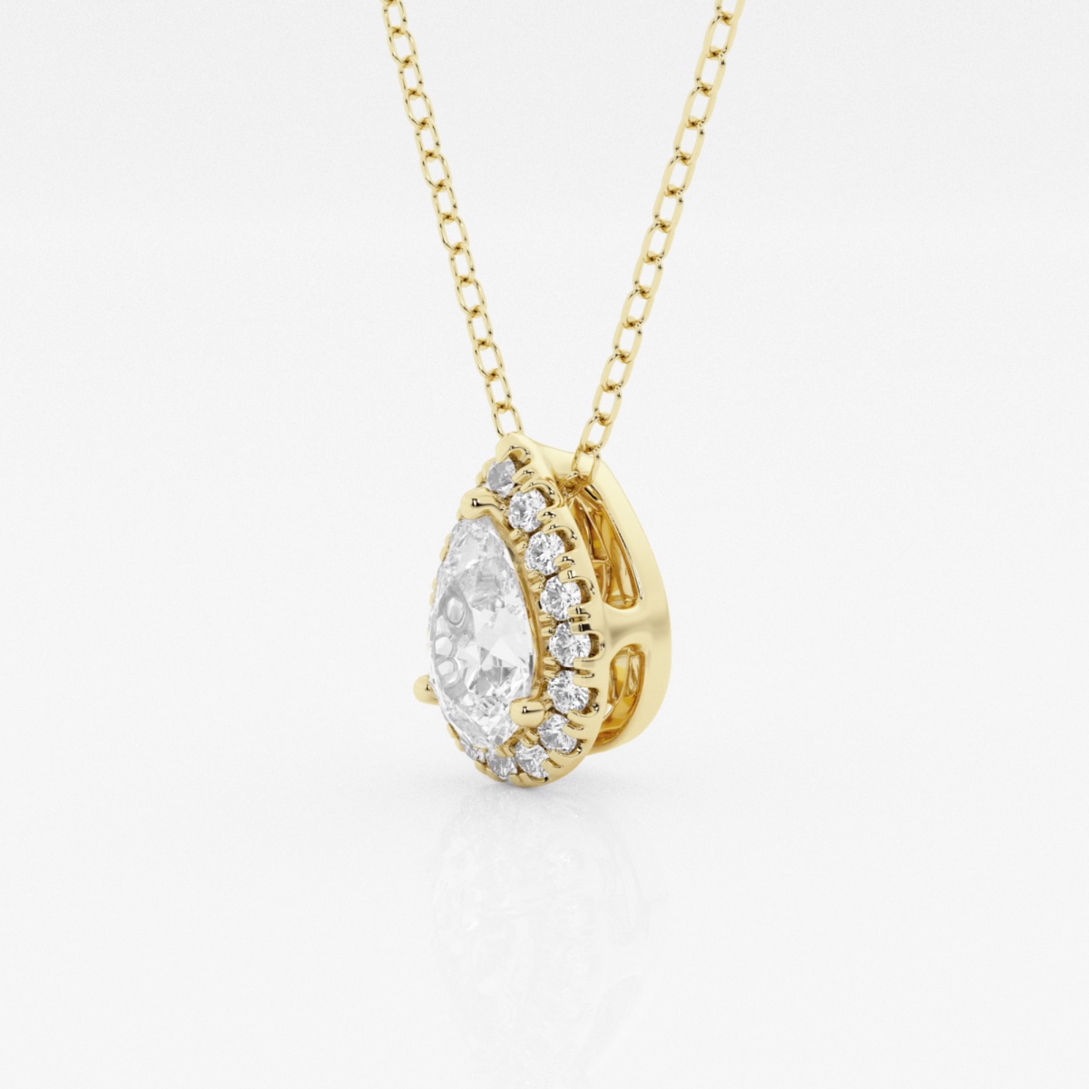 Additional Image 1 for  5/8 ctw Pear Lab Grown Diamond Halo Pendant with Adjustable Chain