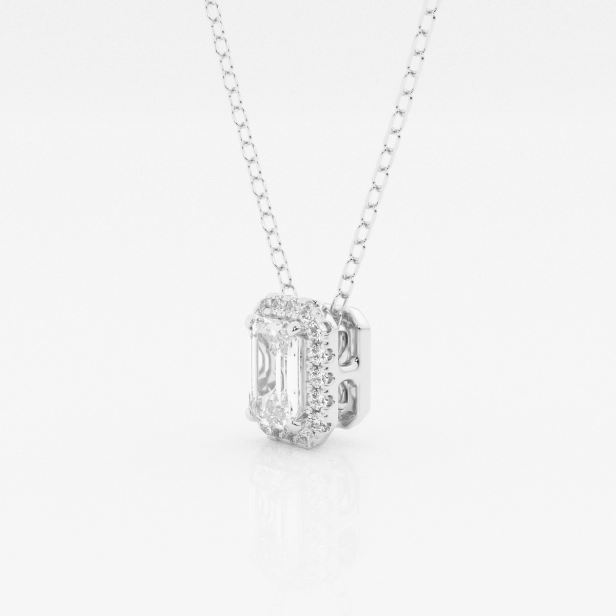 Additional Image 1 for  5/8 ctw Emerald Lab Grown Diamond Halo Pendant with Adjustable Chain