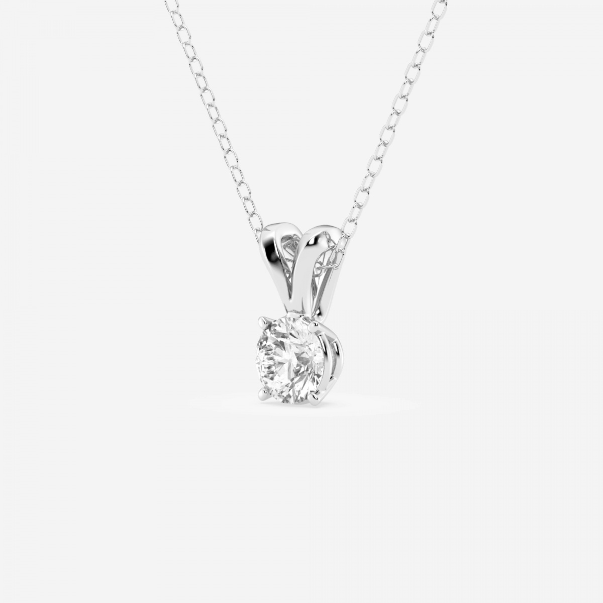 Additional Image 1 for  1/2 ctw Round Lab Grown Diamond Split Bail Solitaire Pendant with Adjustable Chain