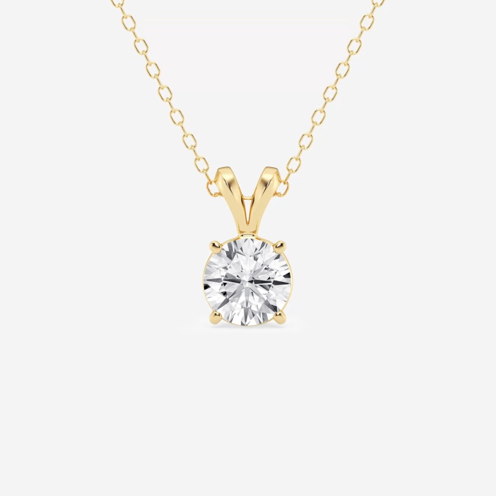 1 ctw Round Lab Grown Diamond Split Bail Solitaire Pendant with Adjustable Chain