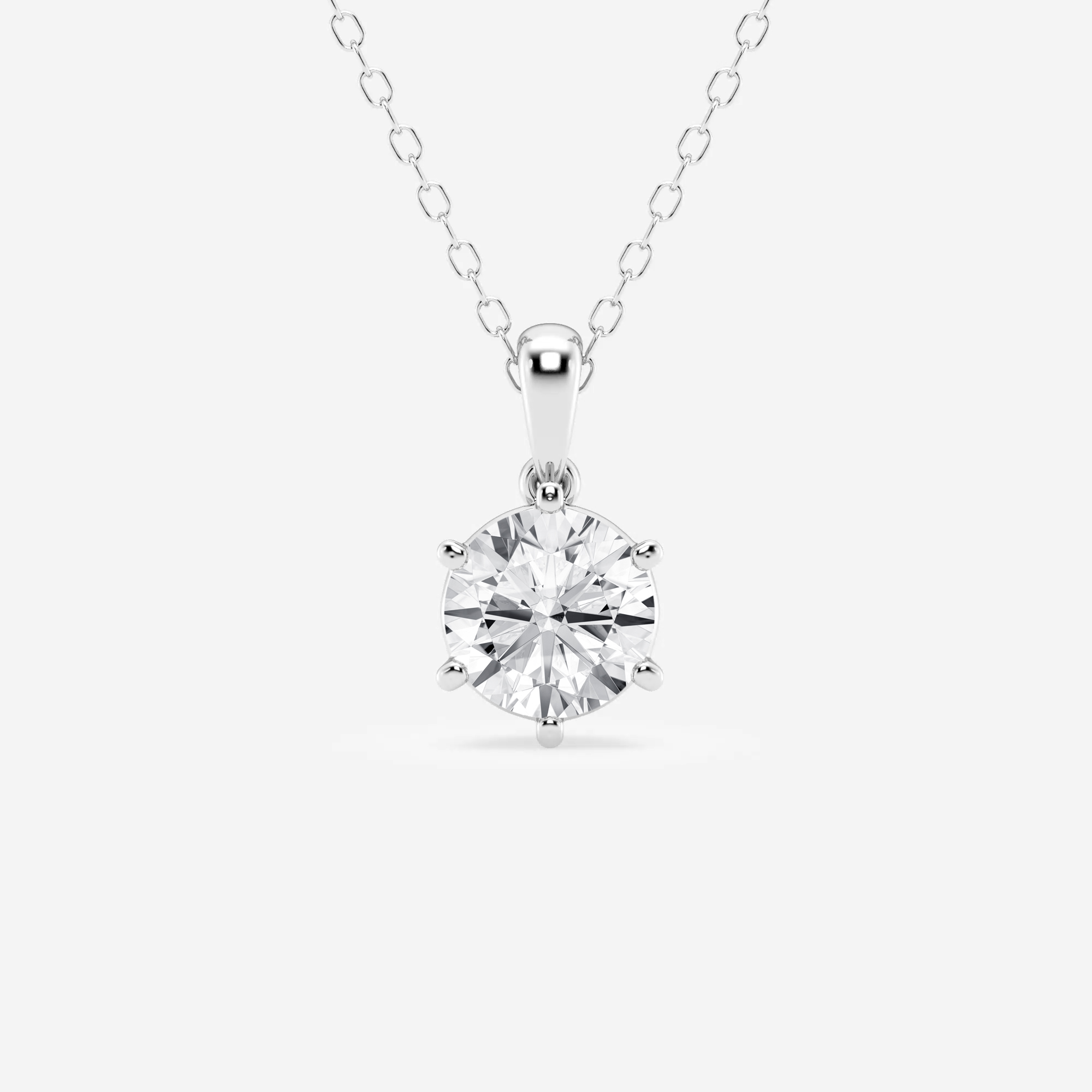 1 Ctw Round Lab Grown Diamond Six-Prong Solitaire Pendant With ...