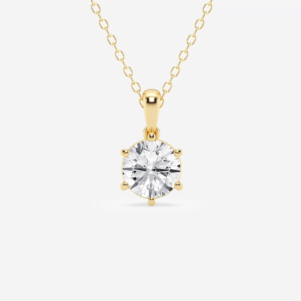 product video for 1 ctw Round Lab Grown Diamond Six-Prong Solitaire Pendant with Adjustable Chain