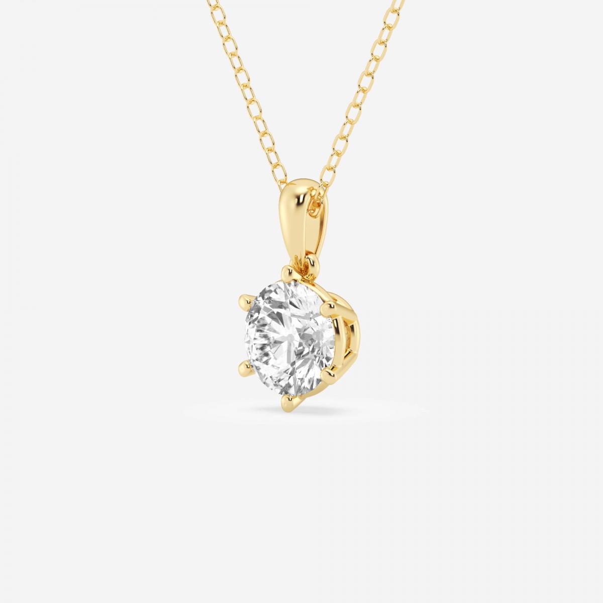 Additional Image 1 for  1 ctw Round Lab Grown Diamond Six-Prong Solitaire Pendant with Adjustable Chain