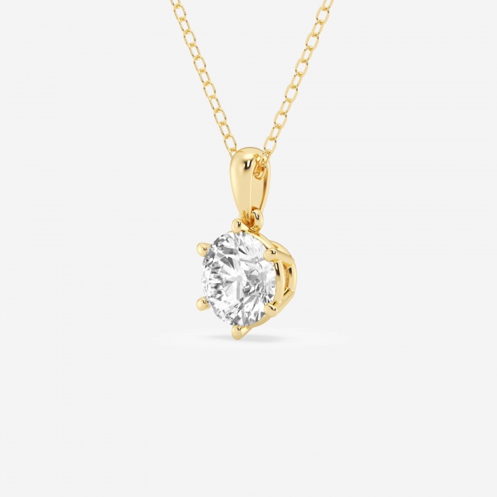 1 ctw Round Lab Grown Diamond Six Prong Solitaire Pendant with Adjustable Chain