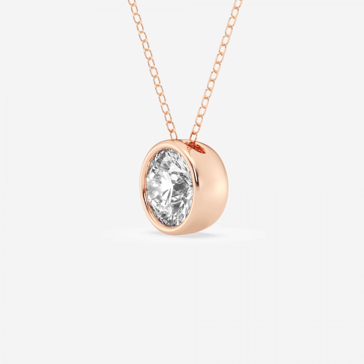 Additional Image 1 for  2 ctw Round Lab Grown Diamond Bezel Set Solitaire Pendant with Adjustable Chain