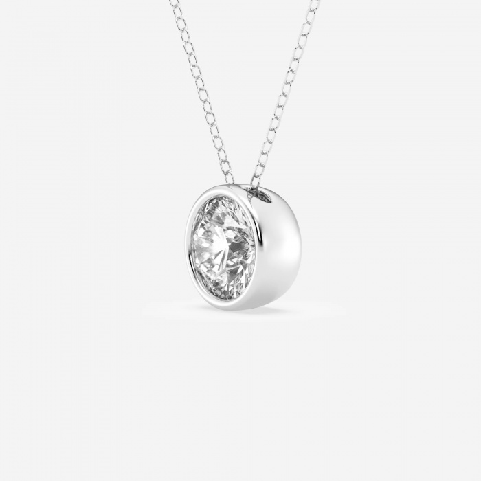 Additional Image 1 for  2 ctw Round Lab Grown Diamond Bezel Set Solitaire Pendant with Adjustable Chain