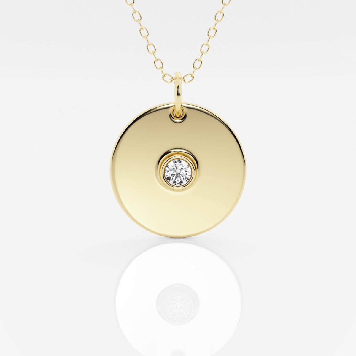 näas Defining 1/6 ctw Round Lab Grown Diamond Medal Fashion Pendant with Adjustable Chain