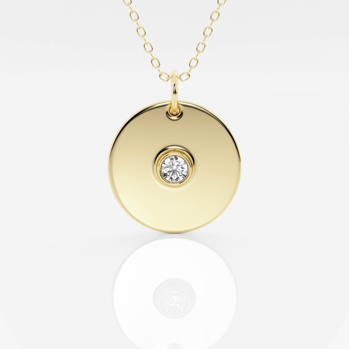 näas Defining 1/6 ctw Round Lab Grown Diamond Medal Fashion Pendant with Adjustable Chain