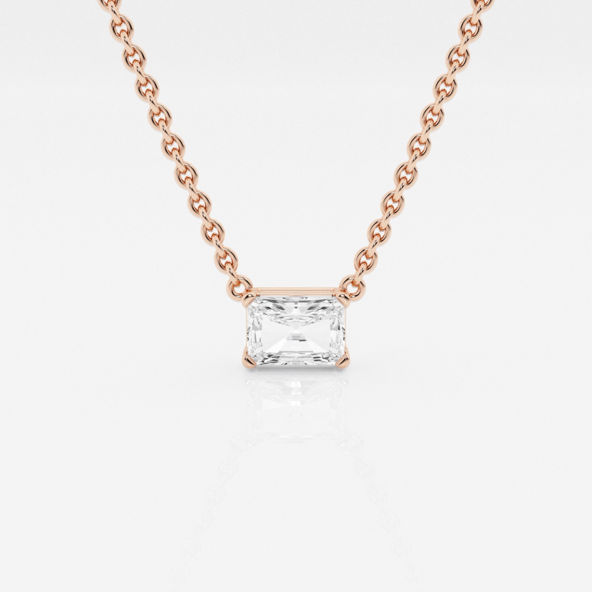 näas Ethereal 1/2 ctw Radiant Lab Grown Diamond Solitaire Pendant with Adjustable Chain