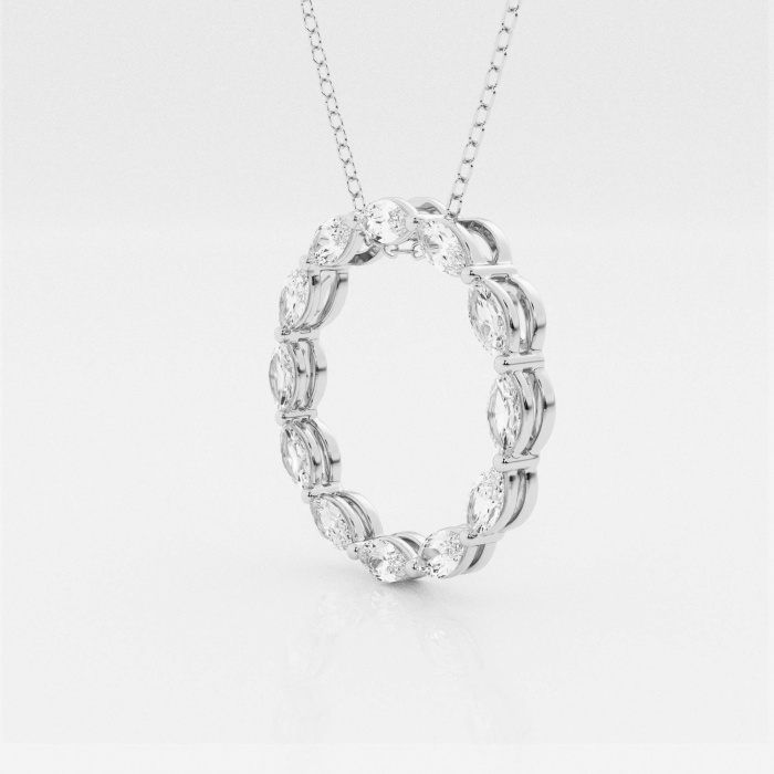 Additional Image 1 for  1 ctw Marquise Lab Grown Diamond Circle Fashion Pendant with Adjustable Chain