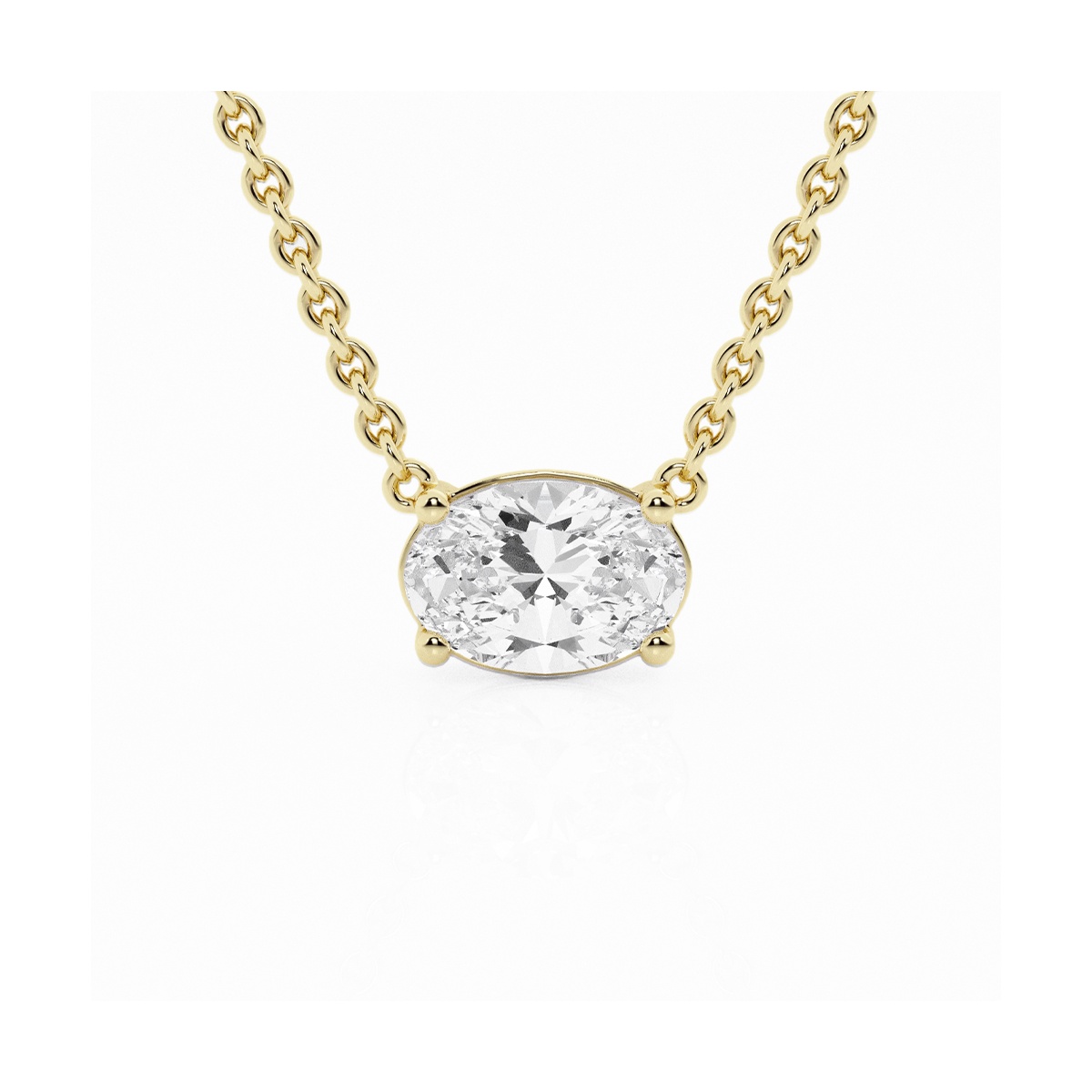 näas Ethereal 1 ctw Oval Lab Grown Diamond Solitaire Pendant with Adjustable Chain