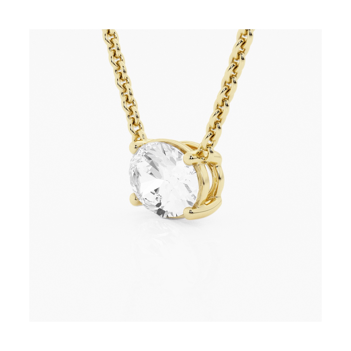Additional Image 1 for  näas Ethereal 1 ctw Oval Lab Grown Diamond Solitaire Pendant with Adjustable Chain