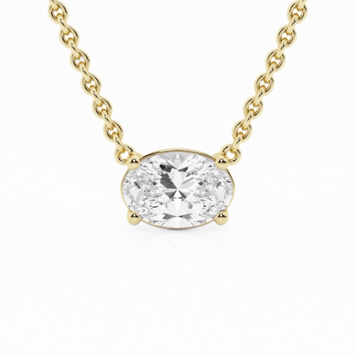näas Ethereal 1 ctw Oval Lab Grown Diamond Solitaire Pendant with Adjustable Chain