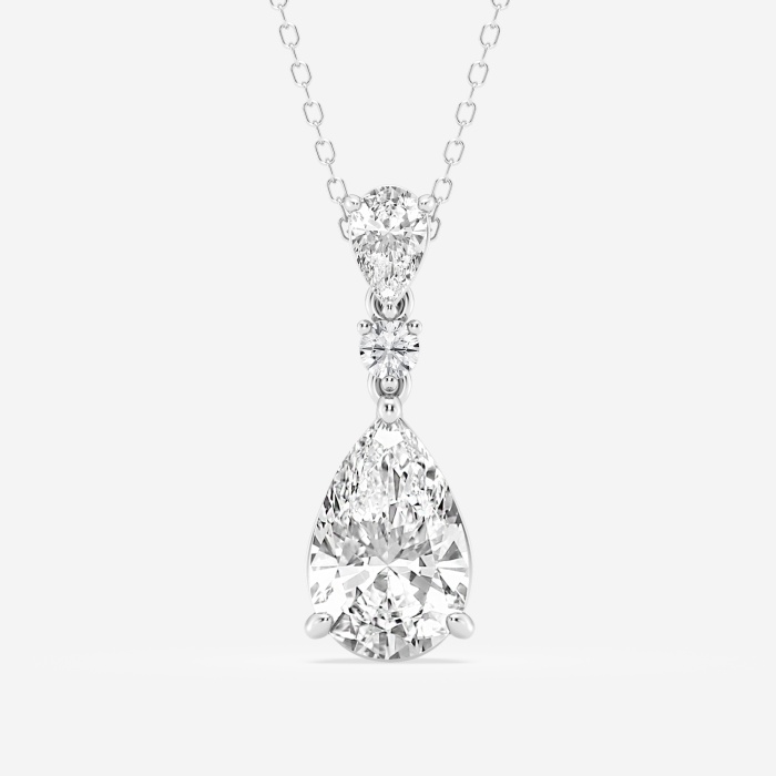 Badgley Mischka Near-Colorless 4 ctw Pear Lab Grown Diamond Hinged Fashion Pendant with Adjustable Chain