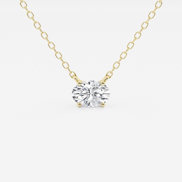 Oval Cut Solitaire Necklace with 1/2ct of Laboratory Grown Diamonds in 9kt Yellow Gold (Diamond) main image 0