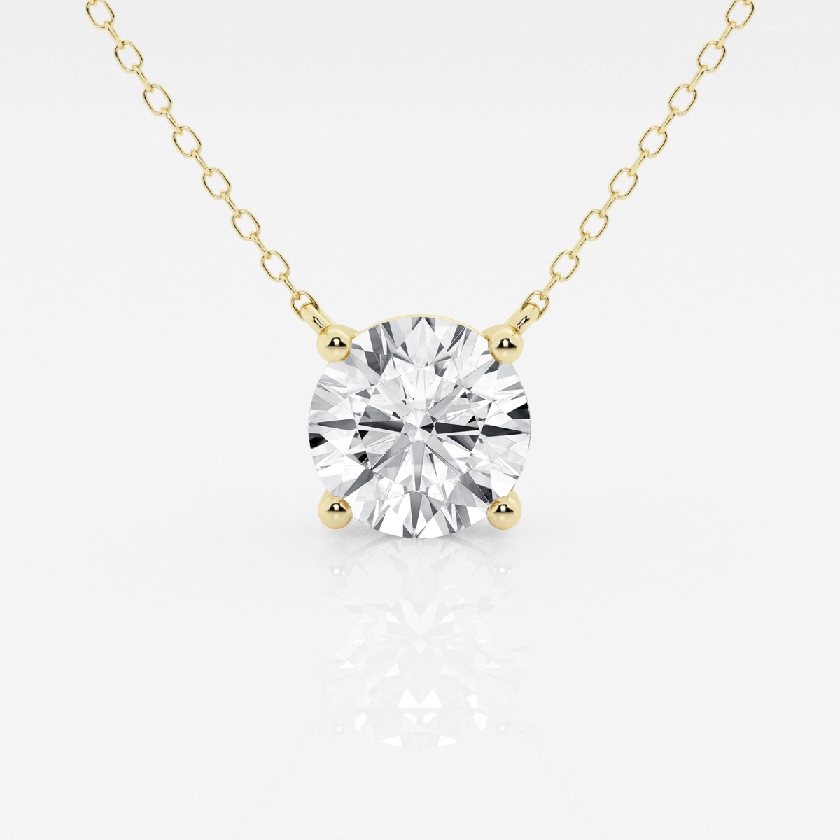 3 CTW Round Lab Grown Diamond Solitaire Pendant 14K Yellow Gold FG, VS2+