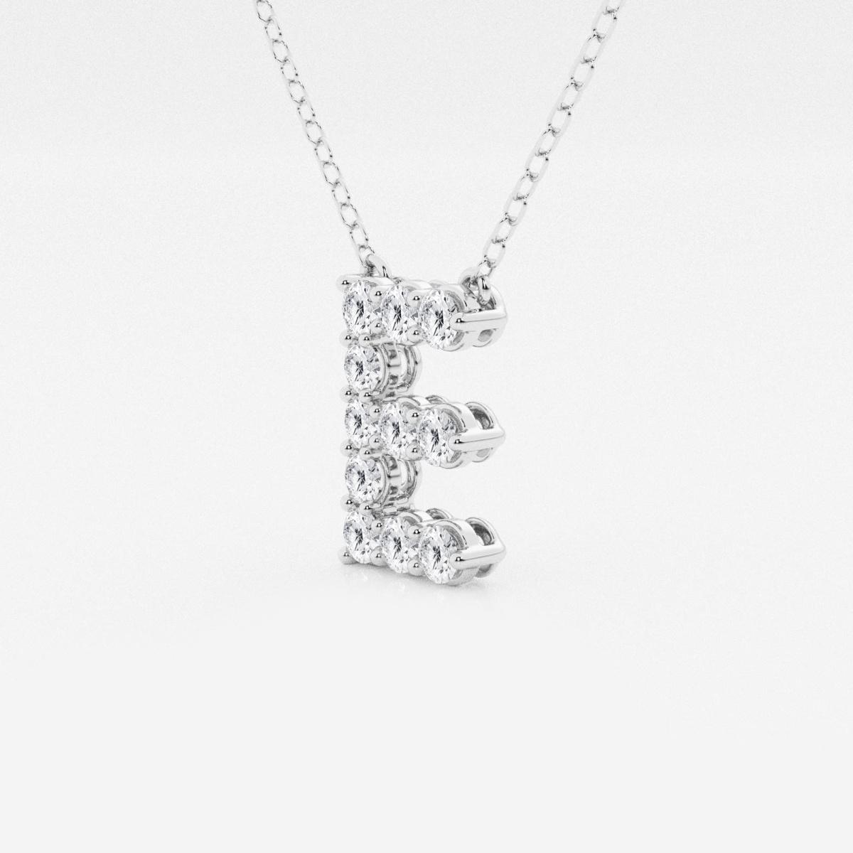 2/5 ctw Round Lab Grown Diamond Initial E Personalized Pendant ...