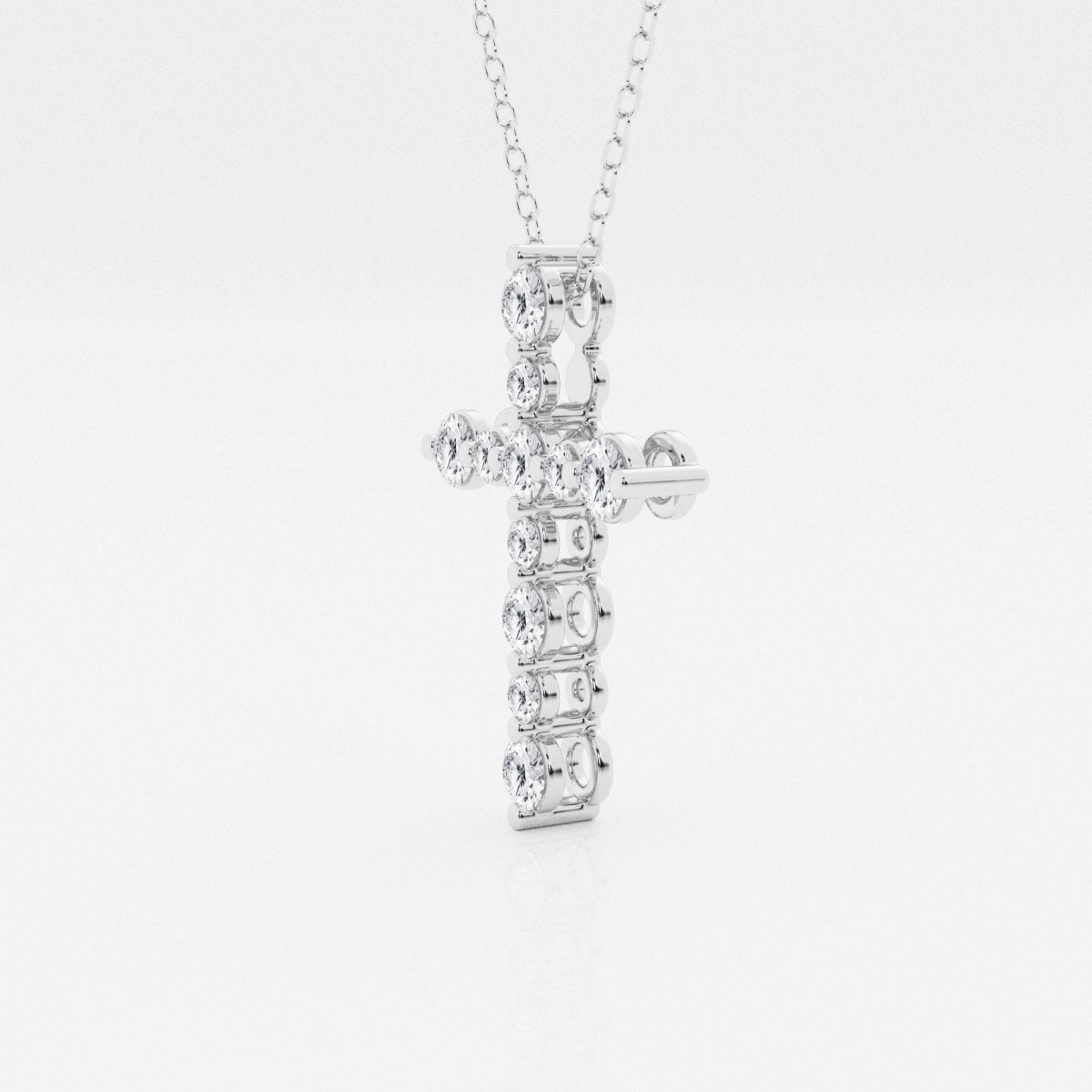 Additional Image 1 for  3/4 ctw Round Lab Grown Diamond Floating Cross Pendant
