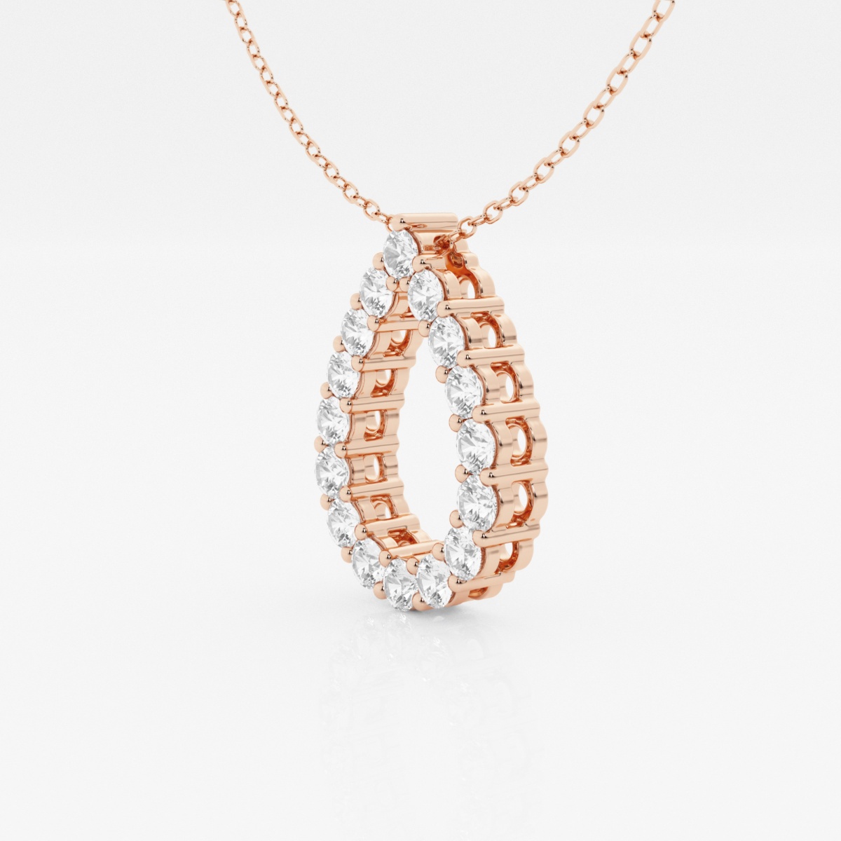 Additional Image 1 for  1 ctw Round Lab Grown Diamond Teardrop Fashion Pendant with Adjustable Chain