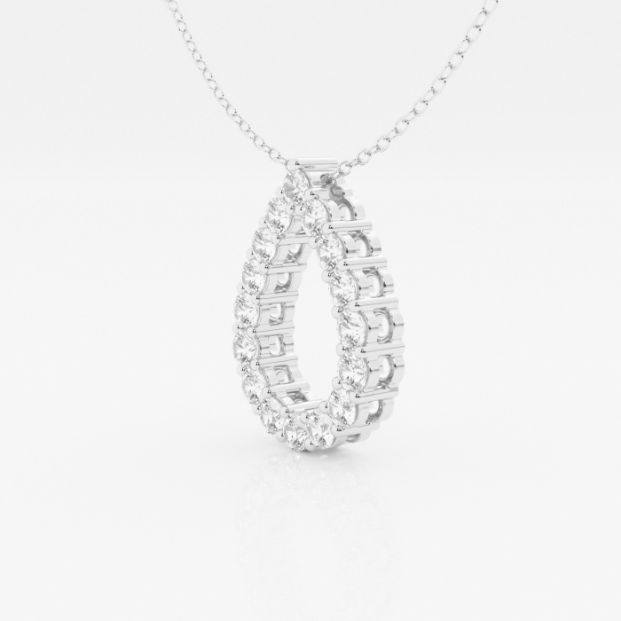 1 ctw Round Lab Grown Diamond Teardrop Fashion Pendant with Adjustable Chain