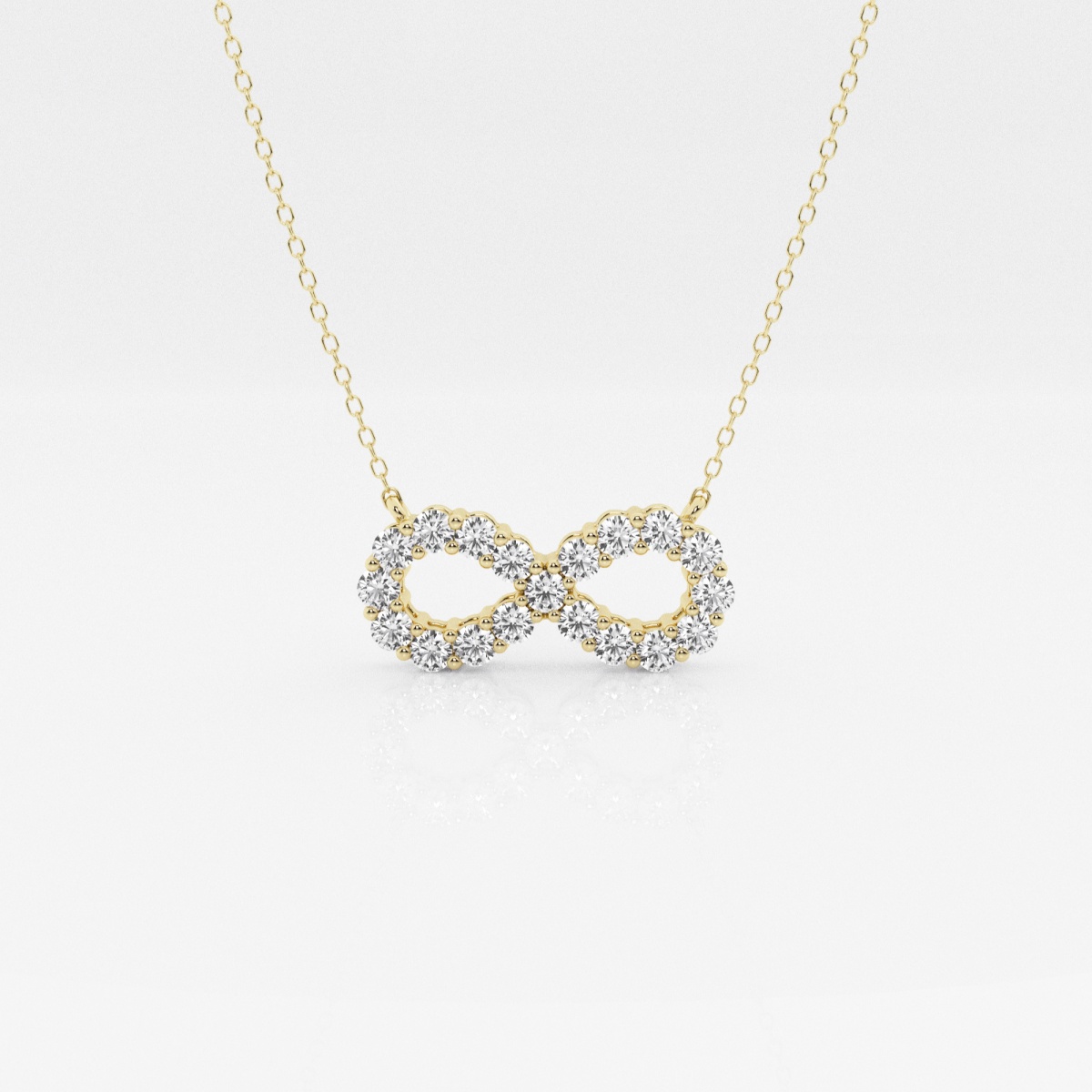 1 ctw Round Lab Grown Diamond Infinity Fashion Pendant with Adjustable Chain