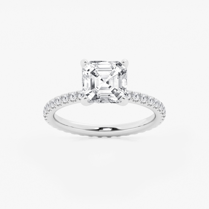 Asscher Eternity Solitaire Engagement Ring
