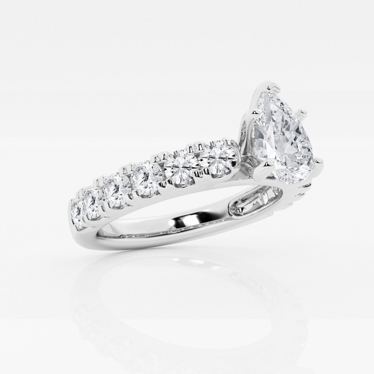 Additional Image 1 for  2 ctw Pear Lab Grown Diamond Engagement Ring with Split Prong Side Accents