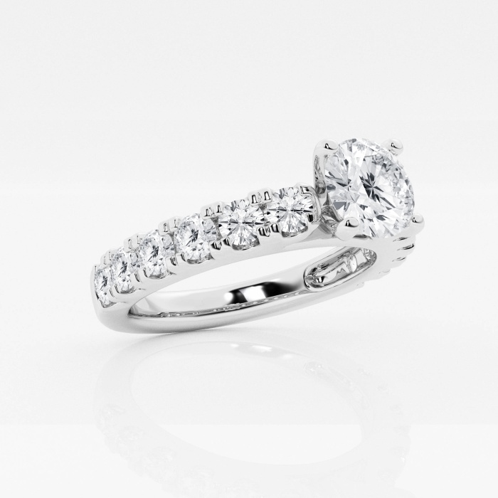 Additional Image 1 for  1 3/4 ctw Round Lab Grown Diamond Engagement Ring with Split Prong Side Accents