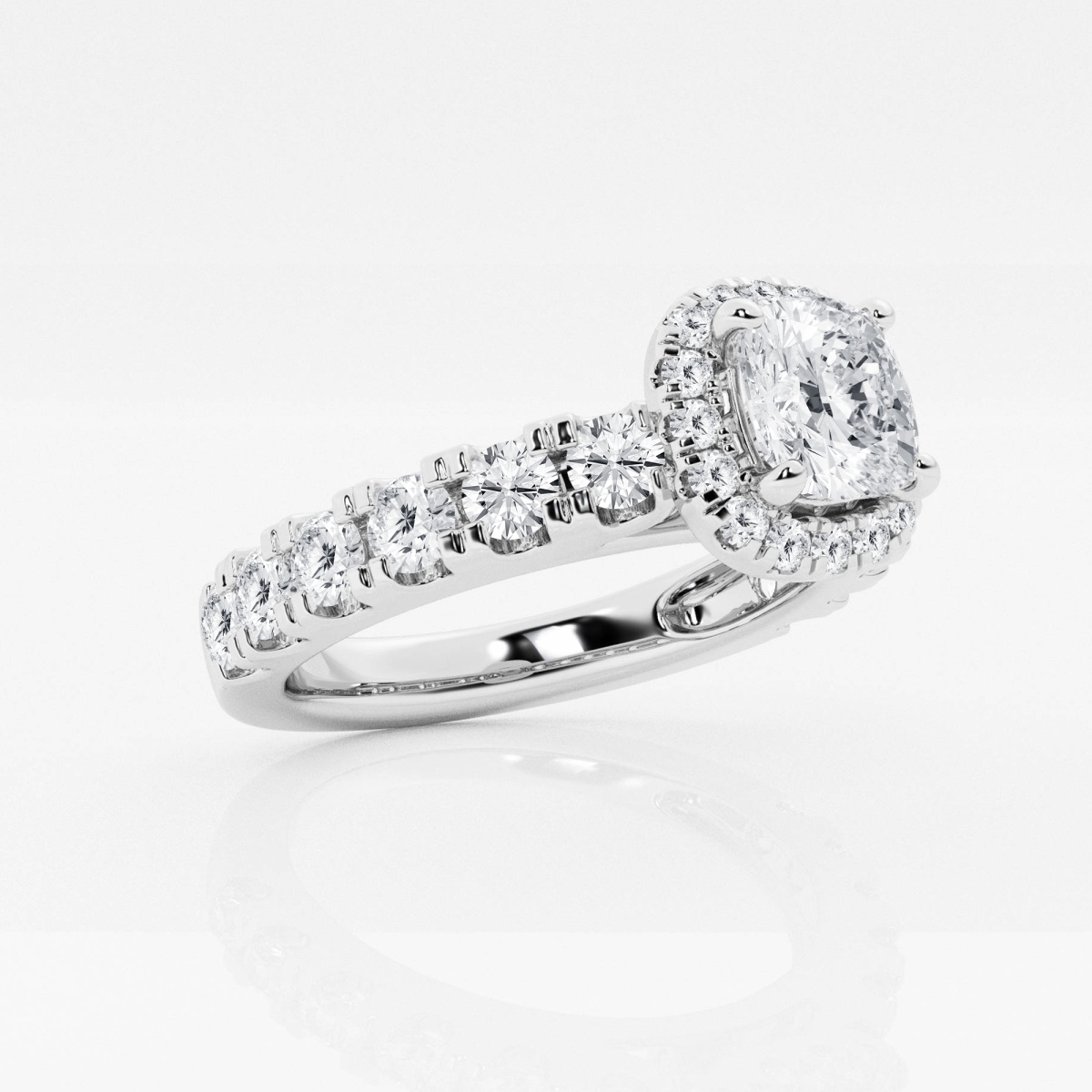 Additional Image 1 for  2 1/8 ctw Cushion Lab Grown Diamond Split Prong Halo Engagement Ring