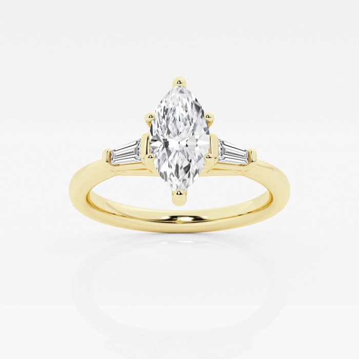 1 1/8 ctw Marquise Lab Grown Diamond Engagement Ring with Tapered ...