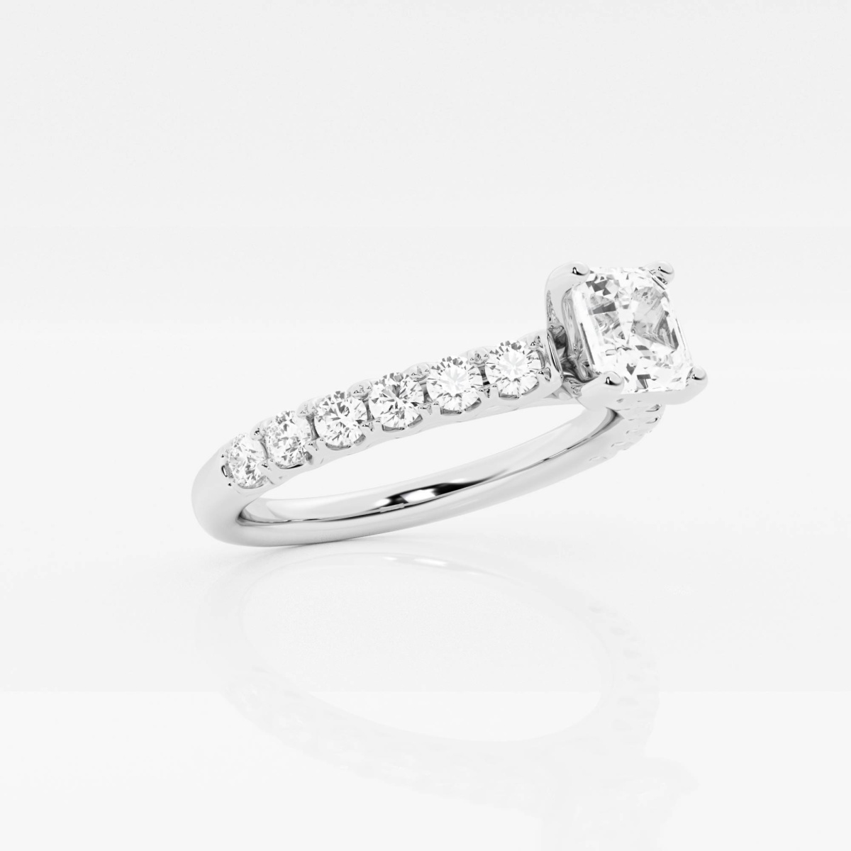 Additional Image 1 for  1 1/4 ctw Asscher Lab Grown Diamond Royal Crown Engagement Ring