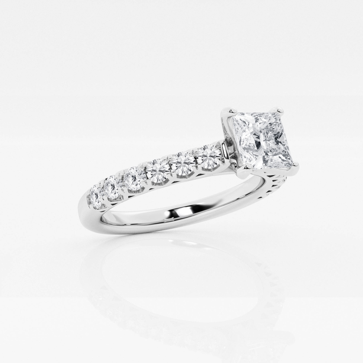 1 1/2 ctw Princess Lab Grown Diamond Royal Crown Engagement Ring