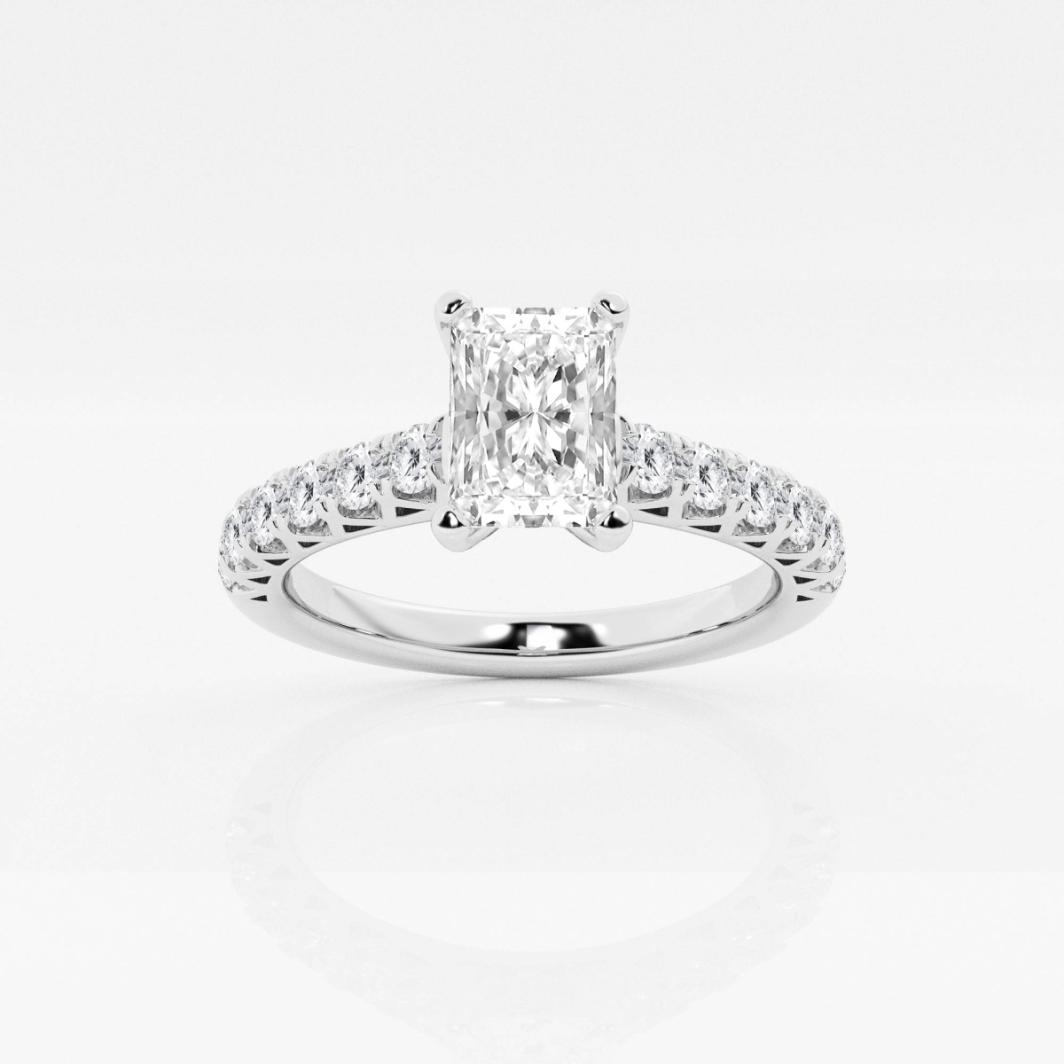 1 1/4 ctw Radiant Lab Grown Diamond Royal Crown Engagement Ring