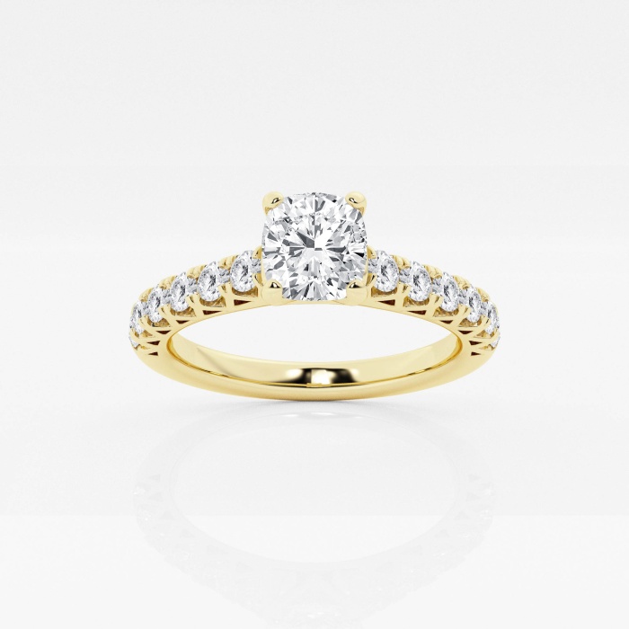 1 1/2 ctw Cushion Lab Grown Diamond Royal Crown Engagement Ring