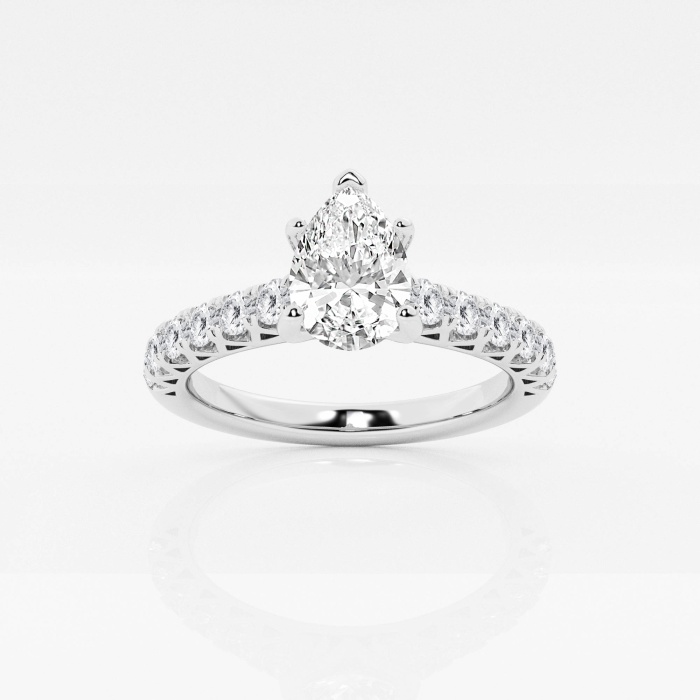 1 1/2 ctw Pear Lab Grown Diamond Royal Crown Engagement Ring