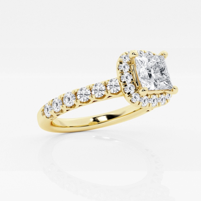 1 2/3 ctw Princess Lab Grown Diamond Royal Crown Halo Engagement Ring
