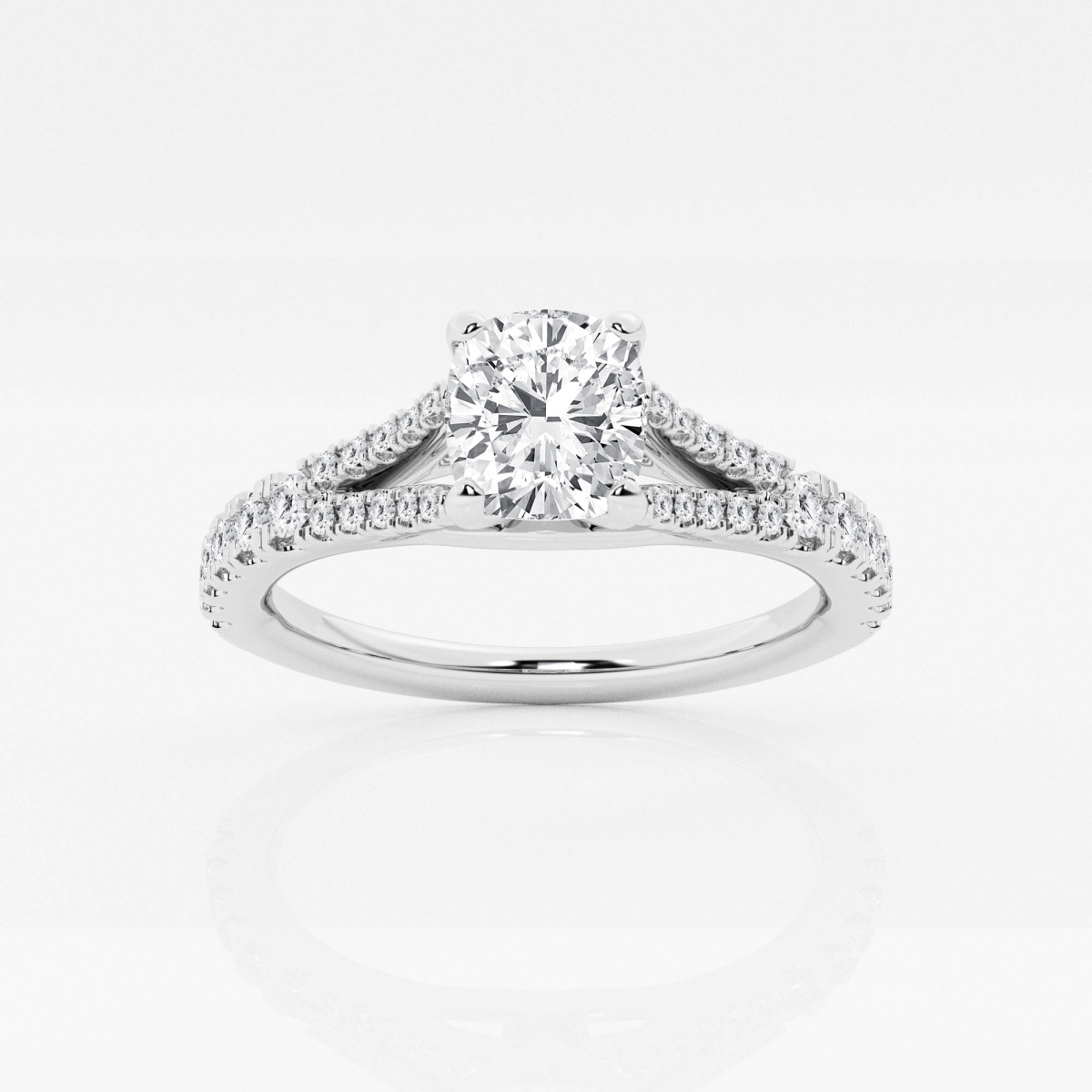 1 1/3 ctw Cushion Lab Grown Diamond Split Shank Engagement Ring