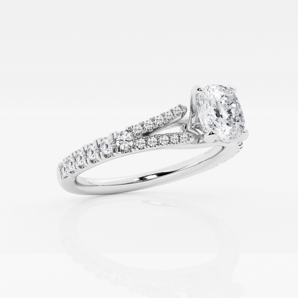 Additional Image 1 for  1 1/3 ctw Cushion Lab Grown Diamond Split Shank Engagement Ring