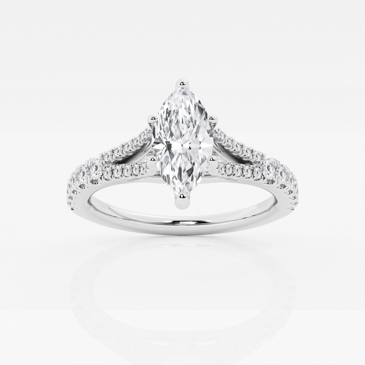1 ctw Marquise Lab Grown Diamond Split Shank Engagement Ring