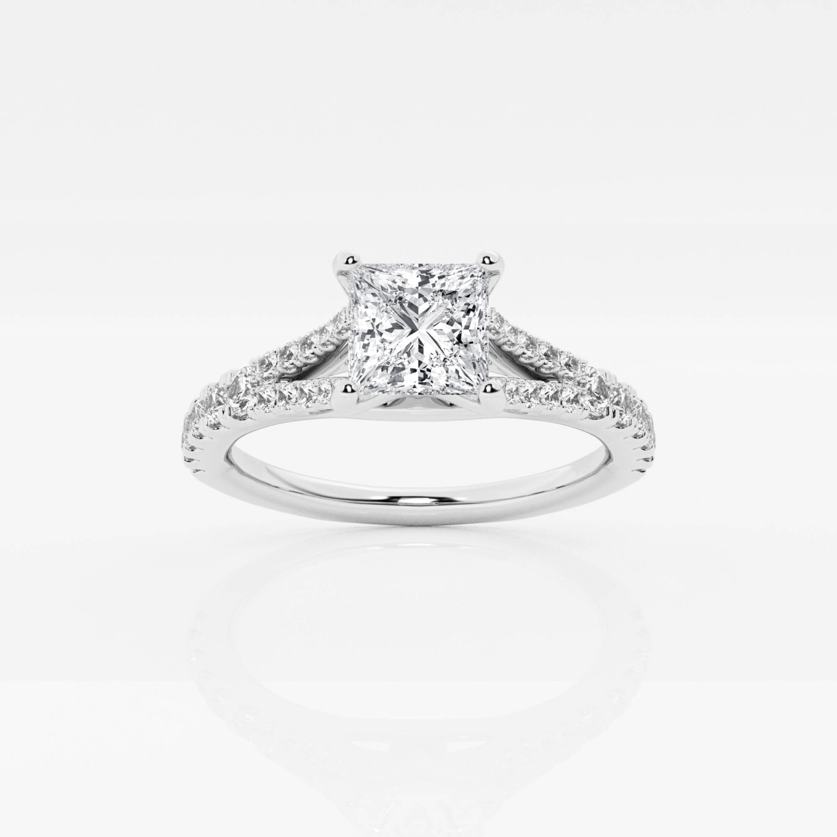 1 1/3 ctw Princess Lab Grown Diamond Split Shank Engagement Ring