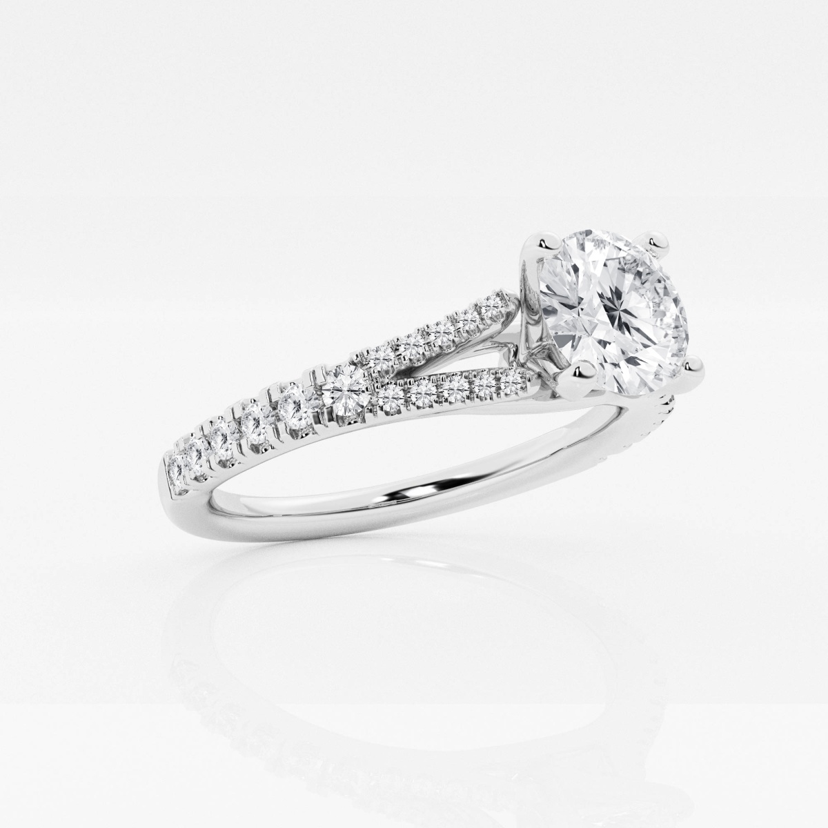 1 ctw Round Lab Grown Diamond Split Shank Engagement Ring