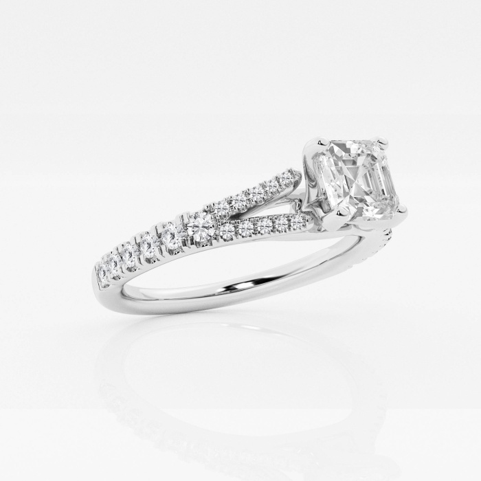 Additional Image 1 for  1 ctw Asscher Lab Grown Diamond Split Shank Engagement Ring