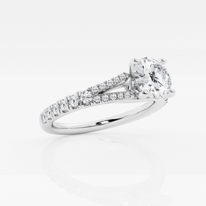 1 ctw Round Lab Grown Diamond Split Shank Engagement Ring