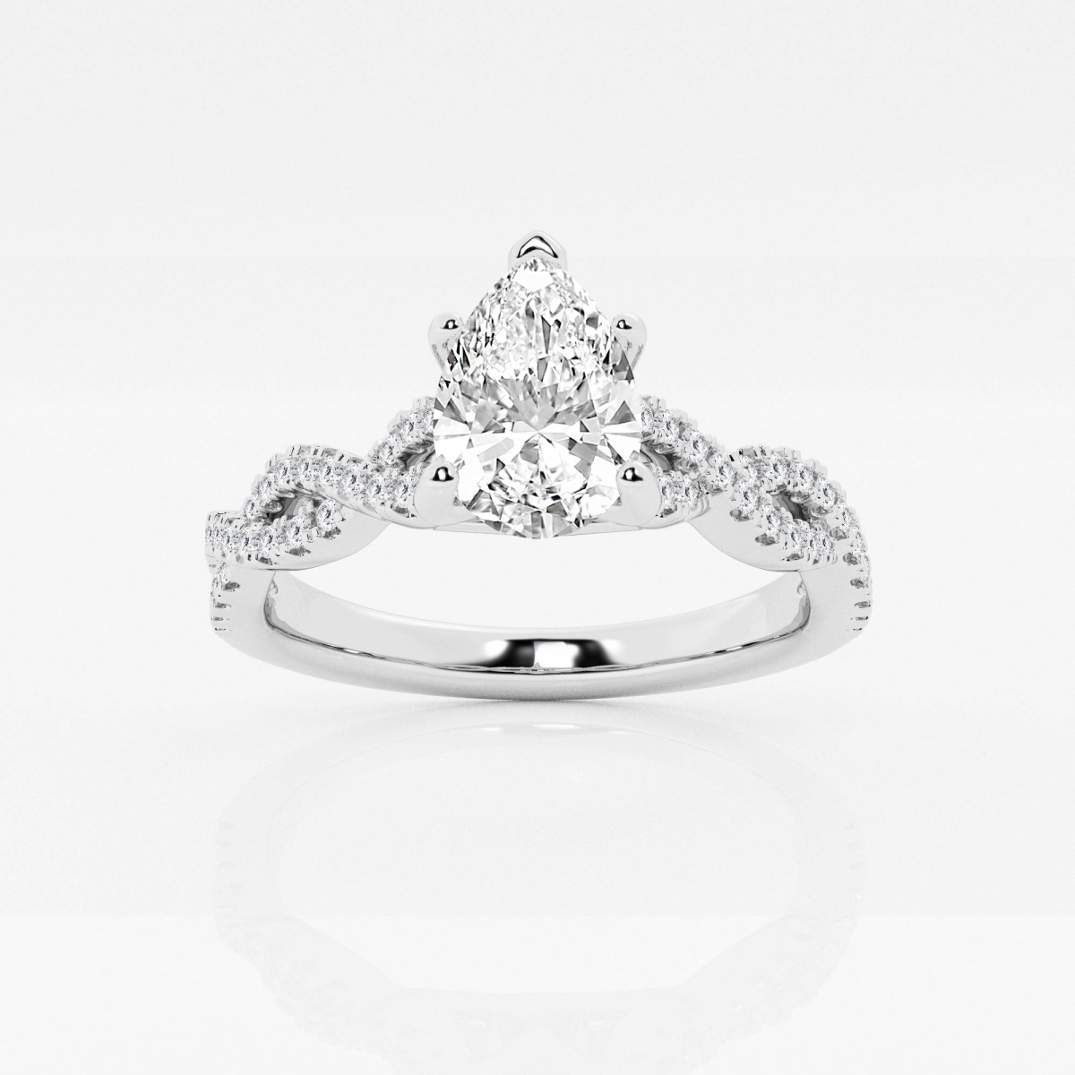1 ctw Pear Lab Grown Diamond Double Twist Engagement Ring