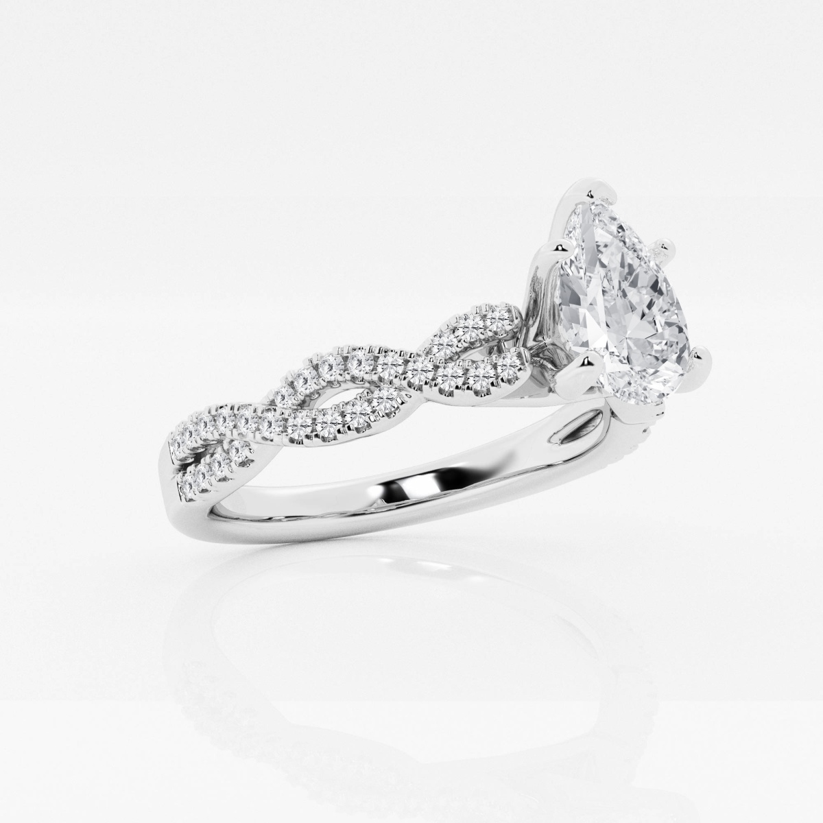 Additional Image 1 for  1 ctw Pear Lab Grown Diamond Double Twist Engagement Ring